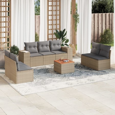 Gartensofa-Set mit beigen Kissen 8 Stück PE-Rattan von , Gartensets - Ref: Foro24-3225401, Preis: 460,80 €, Rabatt: %