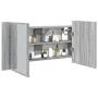 Sonoma gray acrylic LED light bathroom mirror cabinet 90x12x45 cm by , bathroom vanities - Ref: Foro24-834968, Price: 58,58 €...