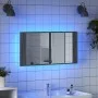 Sonoma gray acrylic LED light bathroom mirror cabinet 90x12x45 cm by , bathroom vanities - Ref: Foro24-834968, Price: 58,58 €...
