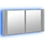 Armario espejo de baño luz LED acrílico gris Sonoma 90x12x45 cm de , Tocadores de baño - Ref: Foro24-834968, Precio: 58,65 €,...