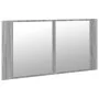 Armario espejo de baño luz LED acrílico gris Sonoma 90x12x45 cm de , Tocadores de baño - Ref: Foro24-834968, Precio: 58,65 €,...