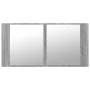 Sonoma gray acrylic LED light bathroom mirror cabinet 90x12x45 cm by , bathroom vanities - Ref: Foro24-834968, Price: 58,58 €...