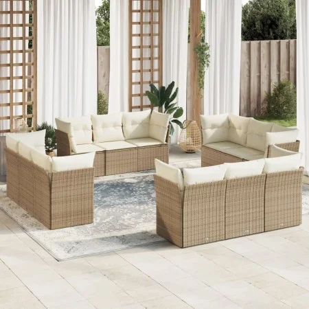 12-teiliges Gartensofa-Set und braune synthetische Rattankissen von , Gartensets - Ref: Foro24-3217328, Preis: 912,07 €, Raba...