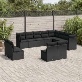 Garden sofa set 12 pieces with black synthetic rattan cushions by , Garden sets - Ref: Foro24-3250304, Price: 713,42 €, Disco...