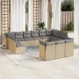 Garden sofa set with cushions 13 pieces beige synthetic rattan by , Garden sets - Ref: Foro24-3250288, Price: 857,60 €, Disco...