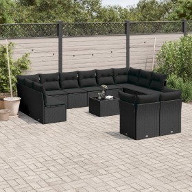 Set de sofás de jardín y cojines 13 pzas ratán sintético negro de , Conjuntos de jardín - Ref: Foro24-3250274, Precio: 868,76...