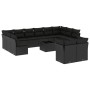 Garden sofa and cushion set 13 pieces black synthetic rattan by , Garden sets - Ref: Foro24-3250274, Price: 868,76 €, Discoun...