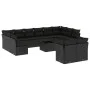 Gartensofa- und Kissenset 13-teilig aus schwarzem synthetischem Rattan von , Gartensets - Ref: Foro24-3250274, Preis: 838,12 ...