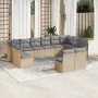 12-piece garden sofa set and brown synthetic rattan cushions by , Garden sets - Ref: Foro24-3250208, Price: 695,45 €, Discoun...