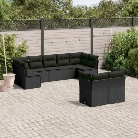 8-teiliges Gartensofa-Set und schwarze synthetische Rattankissen von , Gartensets - Ref: Foro24-3249984, Preis: 567,73 €, Rab...