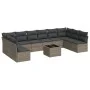 11-piece garden sofa set and gray synthetic rattan cushions by , Garden sets - Ref: Foro24-3218100, Price: 594,59 €, Discount: %