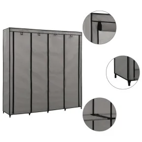 Kleiderschrank mit 4 Fächern grau 175x45x170 cm von vidaXL, Kleiderschränke - Ref: Foro24-282448, Preis: 58,54 €, Rabatt: %