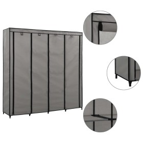 Kleiderschrank mit 4 Fächern grau 175x45x170 cm von vidaXL, Kleiderschränke - Ref: Foro24-282448, Preis: 64,09 €, Rabatt: %