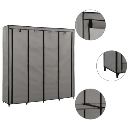 Kleiderschrank mit 4 Fächern grau 175x45x170 cm von vidaXL, Kleiderschränke - Ref: Foro24-282448, Preis: 59,42 €, Rabatt: %