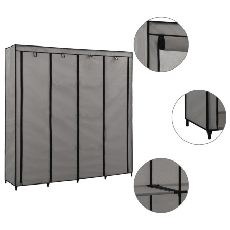 Kleiderschrank mit 4 Fächern grau 175x45x170 cm von vidaXL, Kleiderschränke - Ref: Foro24-282448, Preis: 64,09 €, Rabatt: %