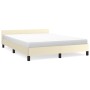 Bed frame with headboard cream synthetic leather 140x200cm by , Beds and slatted bases - Ref: Foro24-347503, Price: 121,83 €,...