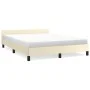 Estructura de cama con cabecero cuero sintético crema 140x200cm de , Camas y somieres - Ref: Foro24-347503, Precio: 120,00 €,...