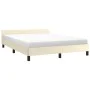 Bed frame with headboard cream synthetic leather 140x200cm by , Beds and slatted bases - Ref: Foro24-347503, Price: 120,00 €,...