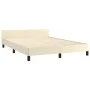 Estructura de cama con cabecero cuero sintético crema 140x200cm de , Camas y somieres - Ref: Foro24-347503, Precio: 120,00 €,...