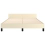Bed frame with headboard cream synthetic leather 140x200cm by , Beds and slatted bases - Ref: Foro24-347503, Price: 121,83 €,...