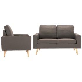 Taupe Gray Fabric 2-Piece Sofa Set by , Sofas - Ref: Foro24-3056622, Price: 533,48 €, Discount: %