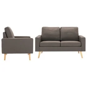 Taupe Gray Fabric 2-Piece Sofa Set by , Sofas - Ref: Foro24-3056622, Price: 523,51 €, Discount: %