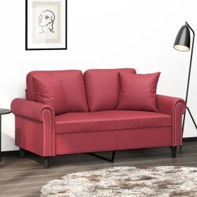 2-seater sofa with red synthetic leather cushions 120 cm by , Sofas - Ref: Foro24-3200928, Price: 230,30 €, Discount: %