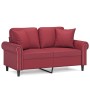 Sofá de 2 plazas con cojines cuero sintético rojo tinto 120 cm de , Sofás - Ref: Foro24-3200928, Precio: 233,81 €, Descuento: %