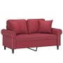 Sofá de 2 plazas con cojines cuero sintético rojo tinto 120 cm de , Sofás - Ref: Foro24-3200928, Precio: 233,81 €, Descuento: %