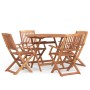 Juego de comedor de jardín 5 piezas madera maciza de acacia
