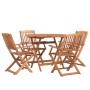 Juego de comedor de jardín 5 piezas madera maciza de acacia