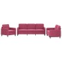 Dreiteiliges Samtsofa-Set in Weinrot. von , Sofas - Ref: Foro24-3201938, Preis: 658,31 €, Rabatt: %