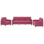 Juego de sofás 3 piezas terciopelo rojo tinto by , Sofas - Ref: Foro24-3201938, Price: 647,19 €, Discount: %