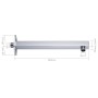Barra de soporte ducha cuadrada acero inox 201 plateado 30 cm
