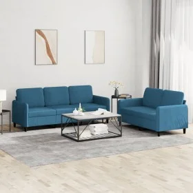 Juego de sofás 2 piezas terciopelo azul by , Sofas - Ref: Foro24-3202023, Price: 545,33 €, Discount: %