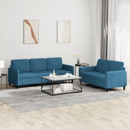 Zweiteiliges Samtsofa-Set in Blau. von , Sofas - Ref: Foro24-3202023, Preis: 545,33 €, Rabatt: %