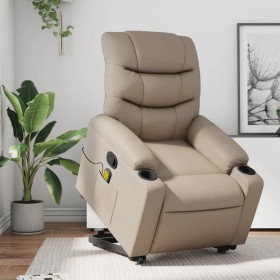 Sillón reclinable masaje pie cuero artificial color capuchino by , Armchairs - Ref: Foro24-3206612, Price: 295,20 €, Discount: %