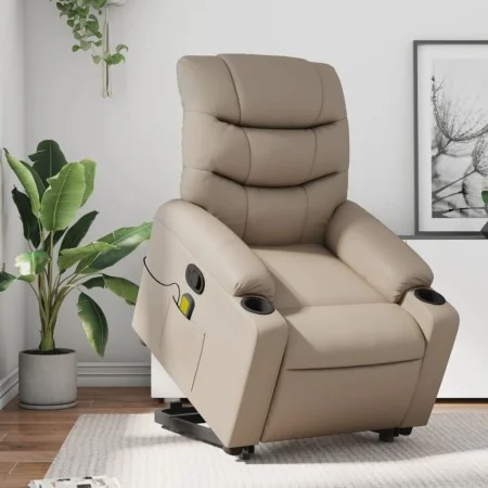 Massage-Sessel mit Fußstütze, Kunstleder in Capuccino-Farbe. von , Sessel - Ref: Foro24-3206612, Preis: 311,53 €, Rabatt: %
