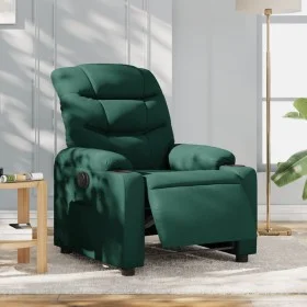Sillón reclinable eléctrico tela verde oscuro by , Armchairs - Ref: Foro24-3206633, Price: 278,48 €, Discount: %