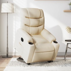 Sillón eléctrico reclinable elevable de tela color crema by , Armchairs - Ref: Foro24-3206671, Price: 349,86 €, Discount: %
