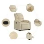 Sillón eléctrico reclinable elevable de tela color crema by , Armchairs - Ref: Foro24-3206671, Price: 375,57 €, Discount: %