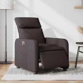 Sillón reclinable eléctrico tela marrón oscuro by , Armchairs - Ref: Foro24-3206686, Price: 222,63 €, Discount: %