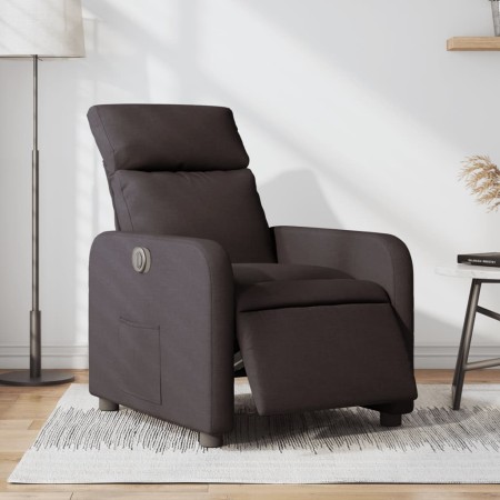 Sillón reclinable eléctrico tela marrón oscuro de , Sillones - Ref: Foro24-3206686, Precio: 219,54 €, Descuento: %