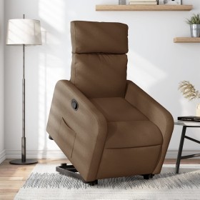 Sillón reclinable elevable de tela marrón by , Armchairs - Ref: Foro24-3206703, Price: 241,19 €, Discount: %