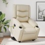 Massage-Fußstützen-Sessel aus Kunstleder in Cremefarbe. von , Sessel - Ref: Foro24-3206556, Preis: 319,23 €, Rabatt: %