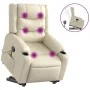 Sillón reclinable de masaje de pie cuero artificial color crema by , Armchairs - Ref: Foro24-3206556, Price: 341,26 €, Discou...