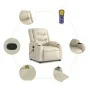 Massage-Fußstützen-Sessel aus Kunstleder in Cremefarbe. von , Sessel - Ref: Foro24-3206556, Preis: 341,26 €, Rabatt: %