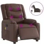 Sillón de masaje reclinable eléctrico cuero sintético marrón de , Sillones - Ref: Foro24-3206549, Precio: 294,43 €, Descuento: %