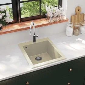 Granite kitchen sink with one beige basin by vidaXL, Sinks - Ref: Foro24-144850, Price: 161,79 €, Discount: %