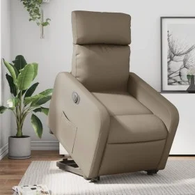 Sillón elevable eléctrico cuero artificial capuchino by , Armchairs - Ref: Foro24-3206769, Price: 335,45 €, Discount: %